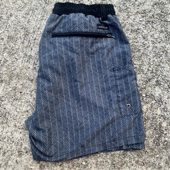 Southern Marsh Black and Gray Herringbone Swim Trunks - Picture 4 of 5